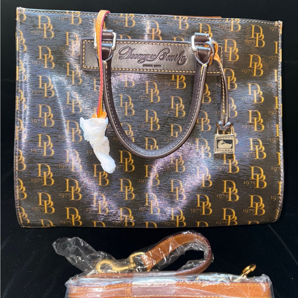 Dooney & Bourke Monogram Brown Satchel